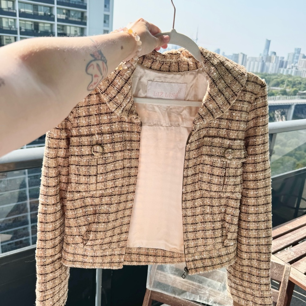 Liz Lisa tan and brown Japanese vintage jacket (blazer)